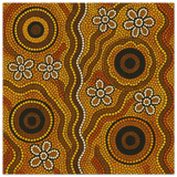 Aboriginal Ochre Earth Tones Wall Art Print - Fine Art Poster - 30x30 cm / 12x12″ - 