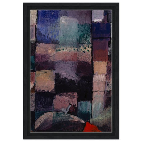 About a motif from Hammamet (1914) by Paul Klee | Vintage wall art print - Framed Canvas - 30x45 cm / 12x18″ - Black frame
