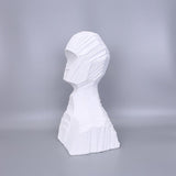 Abstract Black Geometric Bust Sculpture – Modern Minimalist Resin Statue for Contemporary Home & Office Décor - White - 