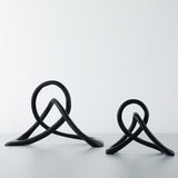 Abstract Black Resin Knot Sculpture – Modern Geometric Art Ornament - Accent Size (Small) - 
