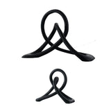 Abstract Black Resin Knot Sculpture – Modern Geometric Art Ornament - Accent Size (Small) - 