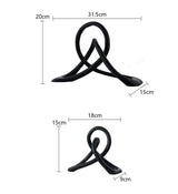 Abstract Black Resin Knot Sculpture – Modern Geometric Art Ornament - Statement Size (Large) - 