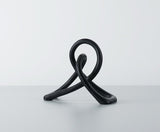 Abstract Black Resin Knot Sculpture – Modern Geometric Art Ornament - Accent Size (Small) - 