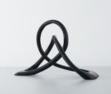 Abstract Black Resin Knot Sculpture – Modern Geometric Art Ornament - Statement Size (Large) - 
