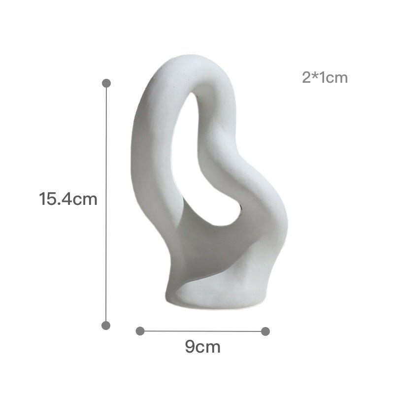 Abstract Ceramic Sculpture Vase – Modern Minimalist Décor - Light grey - 
