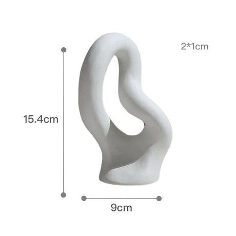 Abstract Ceramic Sculpture Vase – Modern Minimalist Décor - Light grey - 