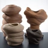 Abstract Ceramic Vase – Modern Minimalist Handmade Décor - 25wool bottles - 