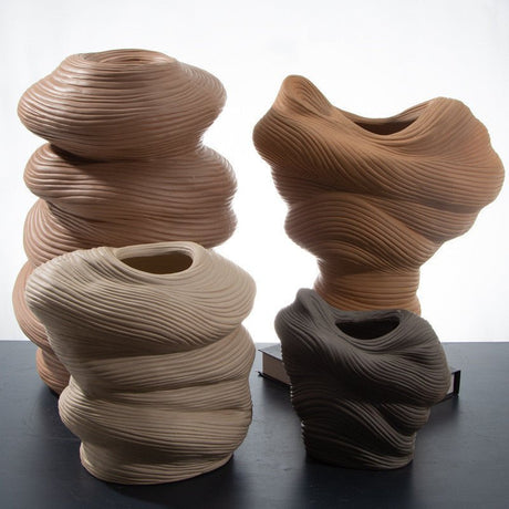 Abstract Ceramic Vase – Modern Minimalist Handmade Décor - 25wool bottles - 