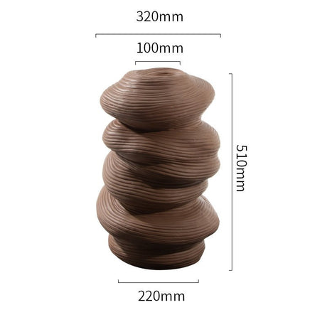 Abstract Ceramic Vase – Modern Minimalist Handmade Décor - 49wool bottles - 