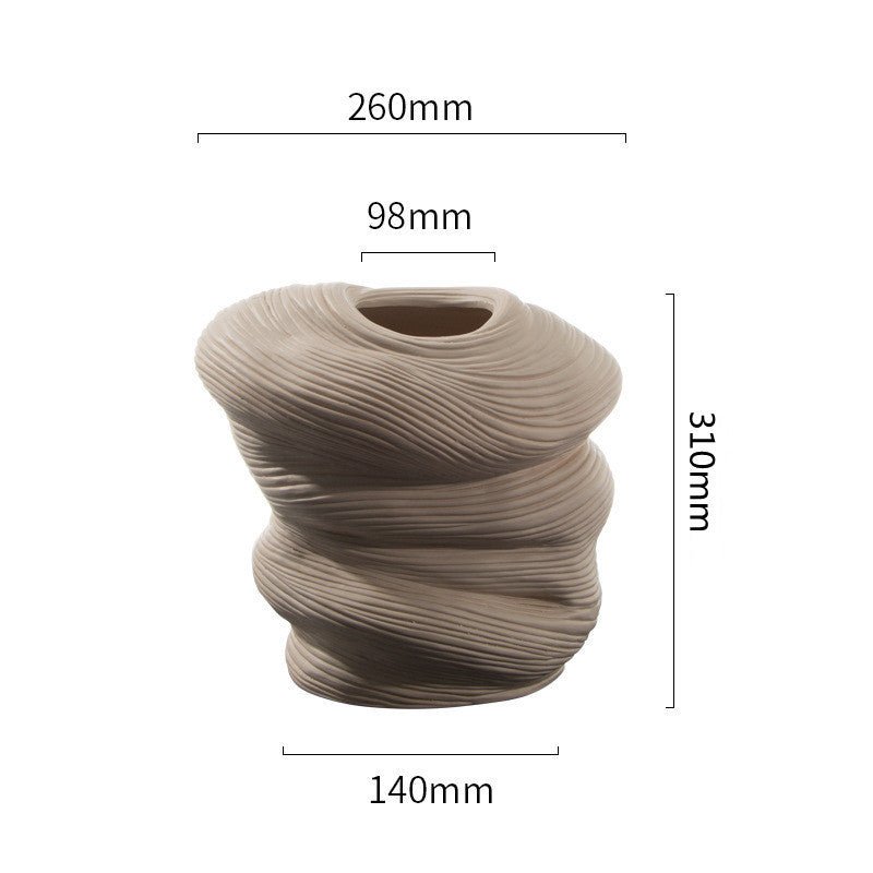 Abstract Ceramic Vase – Modern Minimalist Handmade Décor - 31wool bottles - 