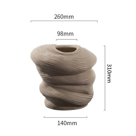 Abstract Ceramic Vase – Modern Minimalist Handmade Décor - 31wool bottles - 