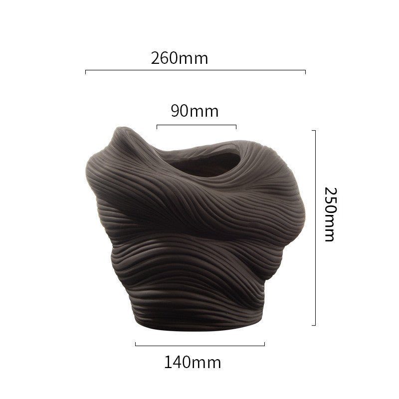 Abstract Ceramic Vase – Modern Minimalist Handmade Décor - 25wool bottles - 