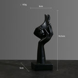 Abstract Character Mask Sculpture | Contemporary Resin Art | 3 Colours - Black thinking - 