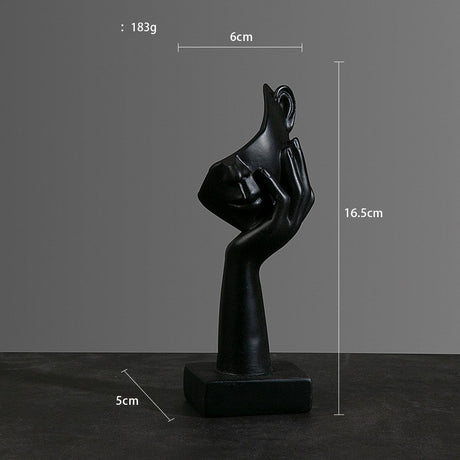 Abstract Character Mask Sculpture | Contemporary Resin Art | 3 Colours - Black thinking - 