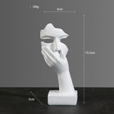 Abstract Character Mask Sculpture | Contemporary Resin Art | 3 Colours - White surprise - 