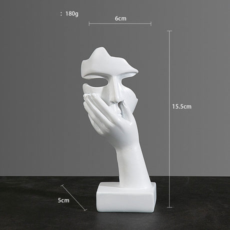 Abstract Character Mask Sculpture | Contemporary Resin Art | 3 Colours - White surprise - 