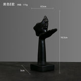 Abstract Character Mask Sculpture | Contemporary Resin Art | 3 Colours - Black flying kiss - 