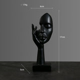 Abstract Character Mask Sculpture | Contemporary Resin Art | 3 Colours - Black listening - 