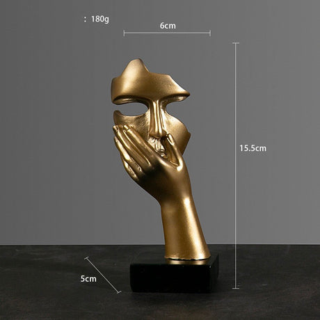 Abstract Character Mask Sculpture | Contemporary Resin Art | 3 Colours - Golden surprise - 