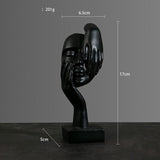 Abstract Character Mask Sculpture | Contemporary Resin Art | 3 Colours - Black indulgence - 