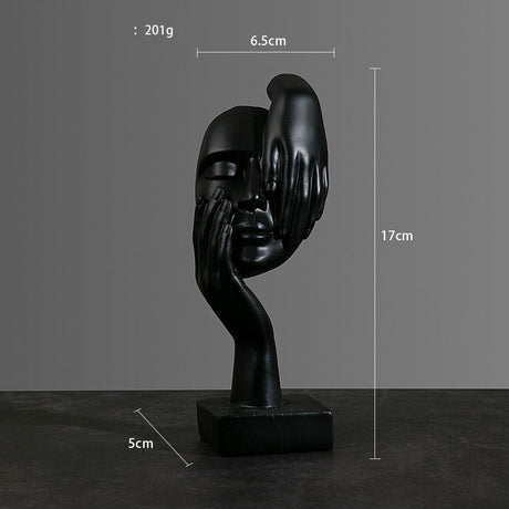 Abstract Character Mask Sculpture | Contemporary Resin Art | 3 Colours - Black indulgence - 
