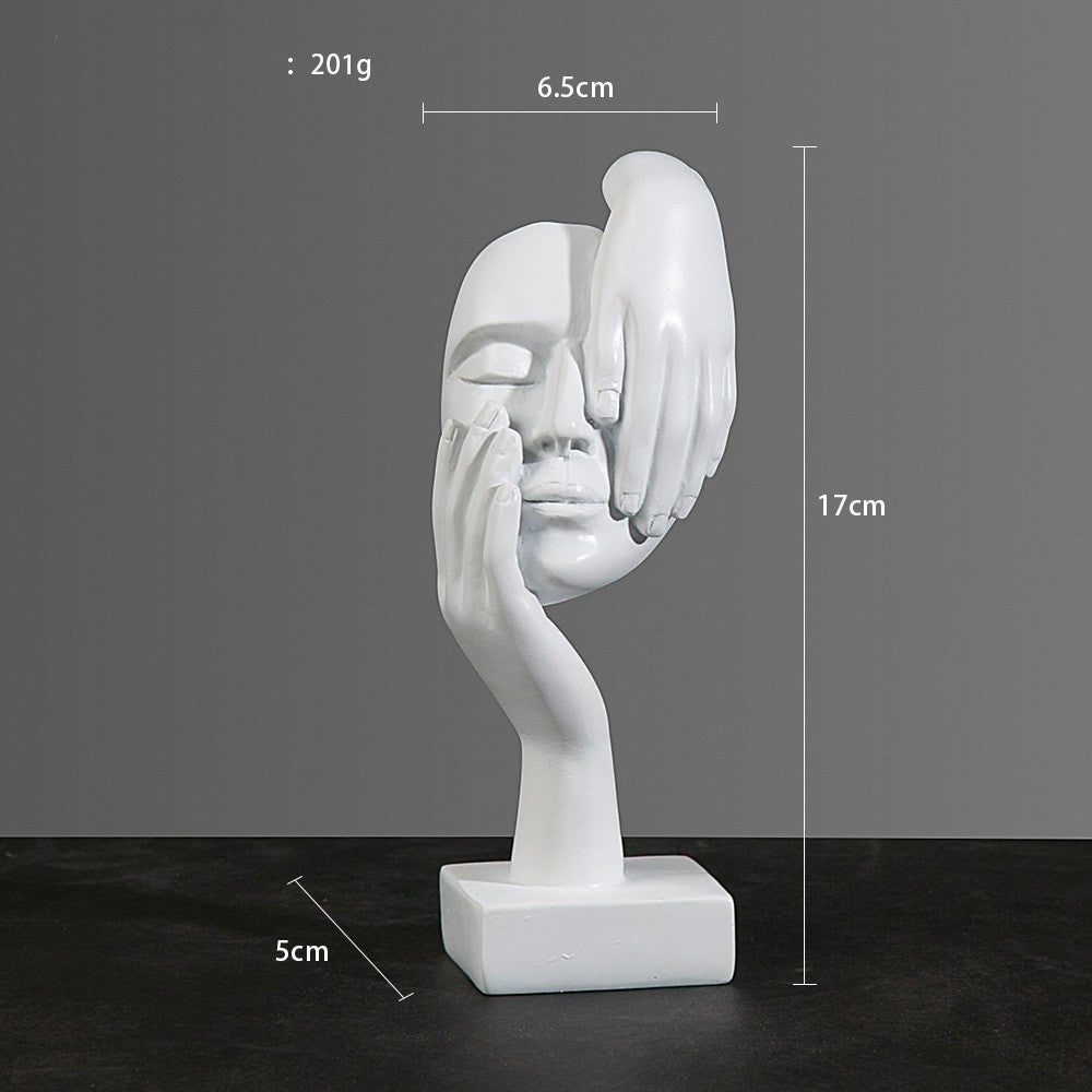 Abstract Character Mask Sculpture | Contemporary Resin Art | 3 Colours - White indulgence - 