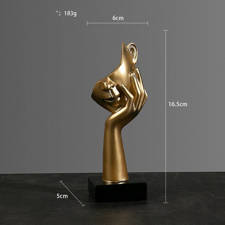 Abstract Character Mask Sculpture | Contemporary Resin Art | 3 Colours - Golden thinking - 