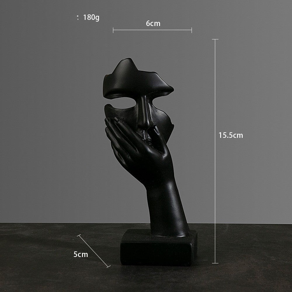 Abstract Character Mask Sculpture | Contemporary Resin Art | 3 Colours - Black surprise - 