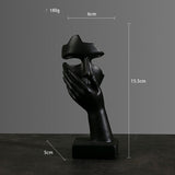 Abstract Character Mask Sculpture | Contemporary Resin Art | 3 Colours - Black surprise - 