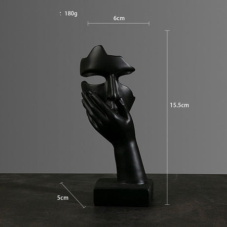 Abstract Character Mask Sculpture | Contemporary Resin Art | 3 Colours - Black surprise - 