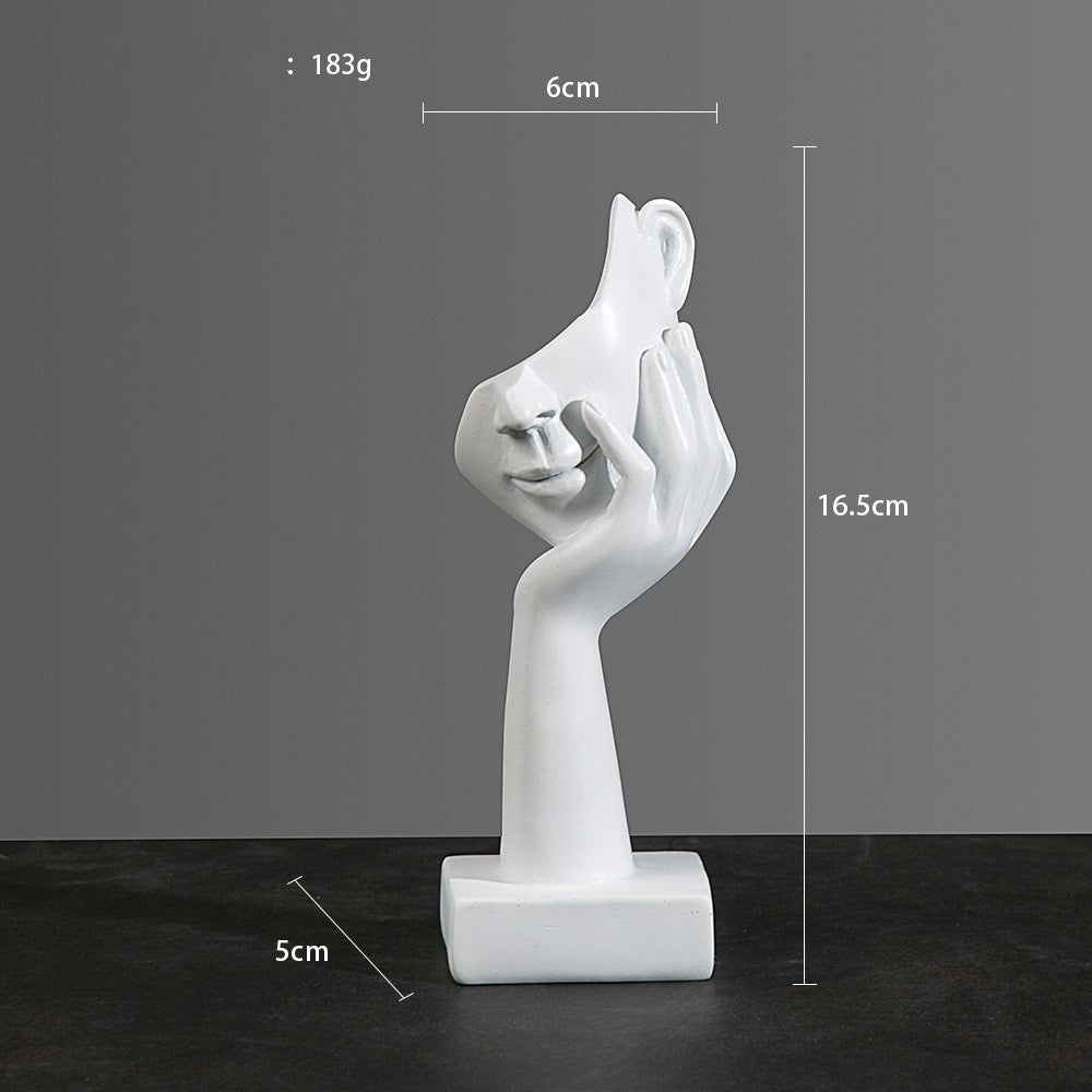 Abstract Character Mask Sculpture | Contemporary Resin Art | 3 Colours - White thinking - 