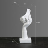 Abstract Character Mask Sculpture | Contemporary Resin Art | 3 Colours - White thinking - 