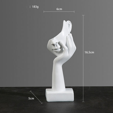 Abstract Character Mask Sculpture | Contemporary Resin Art | 3 Colours - White thinking - 
