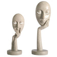 Abstract Character Mask Sculpture | Contemporary Resin Art - BS035 - White 001 - 