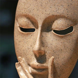Abstract Character Mask Sculpture | Contemporary Resin Art - BS035 - White 001 - 