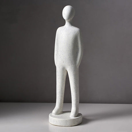 Abstract Couple Statue of Love – Modern Nordic Resin Sculpture for Living Room Decoration & Romantic Home Décor - White - Small - 