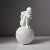 Abstract Couple Statue of Love – Modern Nordic Resin Sculpture for Living Room Decoration & Romantic Home Décor - Green - Small - 