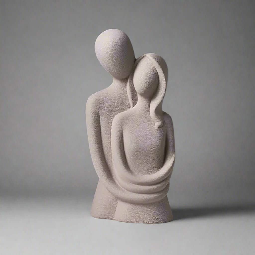 Abstract Couple Statue of Love – Modern Nordic Resin Sculpture for Living Room Decoration & Romantic Home Décor - Green - Small - 