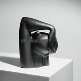 Abstract Crooked Head Resin Sculpture – Modern Artistic Ornament - Thinking about Portraits - 