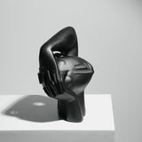 Abstract Crooked Head Resin Sculpture – Modern Artistic Ornament - Thinking about Portraits - 