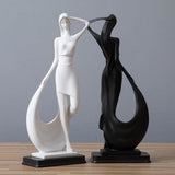 Abstract Dancer Sculpture – Modern Minimalist Resin Art Décor - black - 