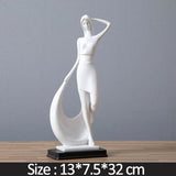 Abstract Dancer Sculpture – Modern Minimalist Resin Art Décor - white - 