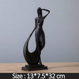 Abstract Dancer Sculpture – Modern Minimalist Resin Art Décor - black - 