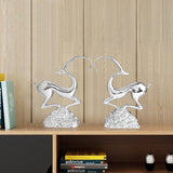 Abstract Deer Resin Sculptures – Modern Electroplated Ornaments (Singles & Pairs) - Pair of Antique Gold - 