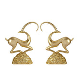 Abstract Deer Resin Sculptures – Modern Electroplated Ornaments (Singles & Pairs) - Pair of Bright gold - 