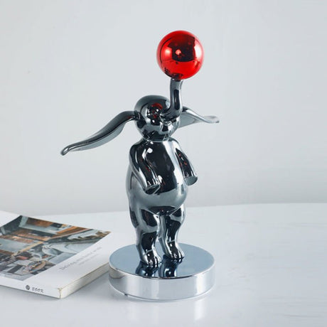 Abstract Elephant Resin Sculpture – Modern Minimalist Ornament - Dumbo - 