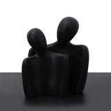 Abstract Embrace Couple Sculpture | Modern Resin Art Décor - Small Black - 