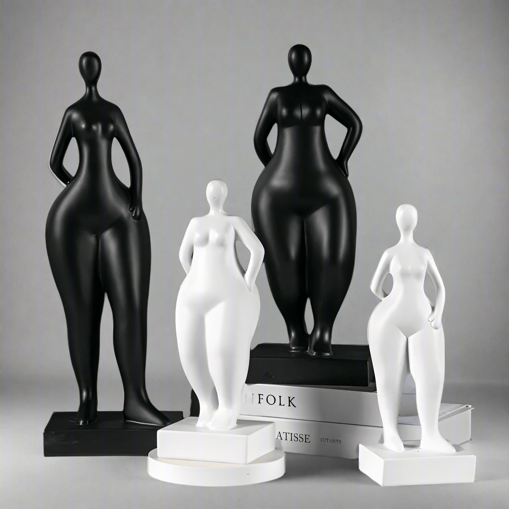 Abstract Female Body Sculpture Set – Modern Minimalist Resin Figurines for Home, Office & Artistic Interior Décor - A - 