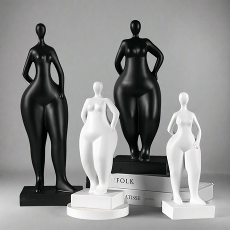Abstract Female Body Sculpture Set – Modern Minimalist Resin Figurines for Home, Office & Artistic Interior Décor - A - 