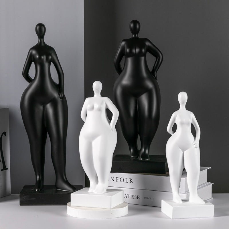 Abstract Female Body Sculpture Set – Modern Minimalist Resin Figurines for Home, Office & Artistic Interior Décor - A - 